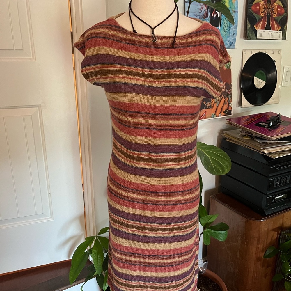 Lauren Ralph Lauren Orange Brown Dolman Sleeve Sheath Dress